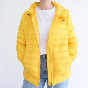 Marc Cain Bright Yellow Lightweight Puffer Outdoor 3M Thinsulate  Jacket Size 3